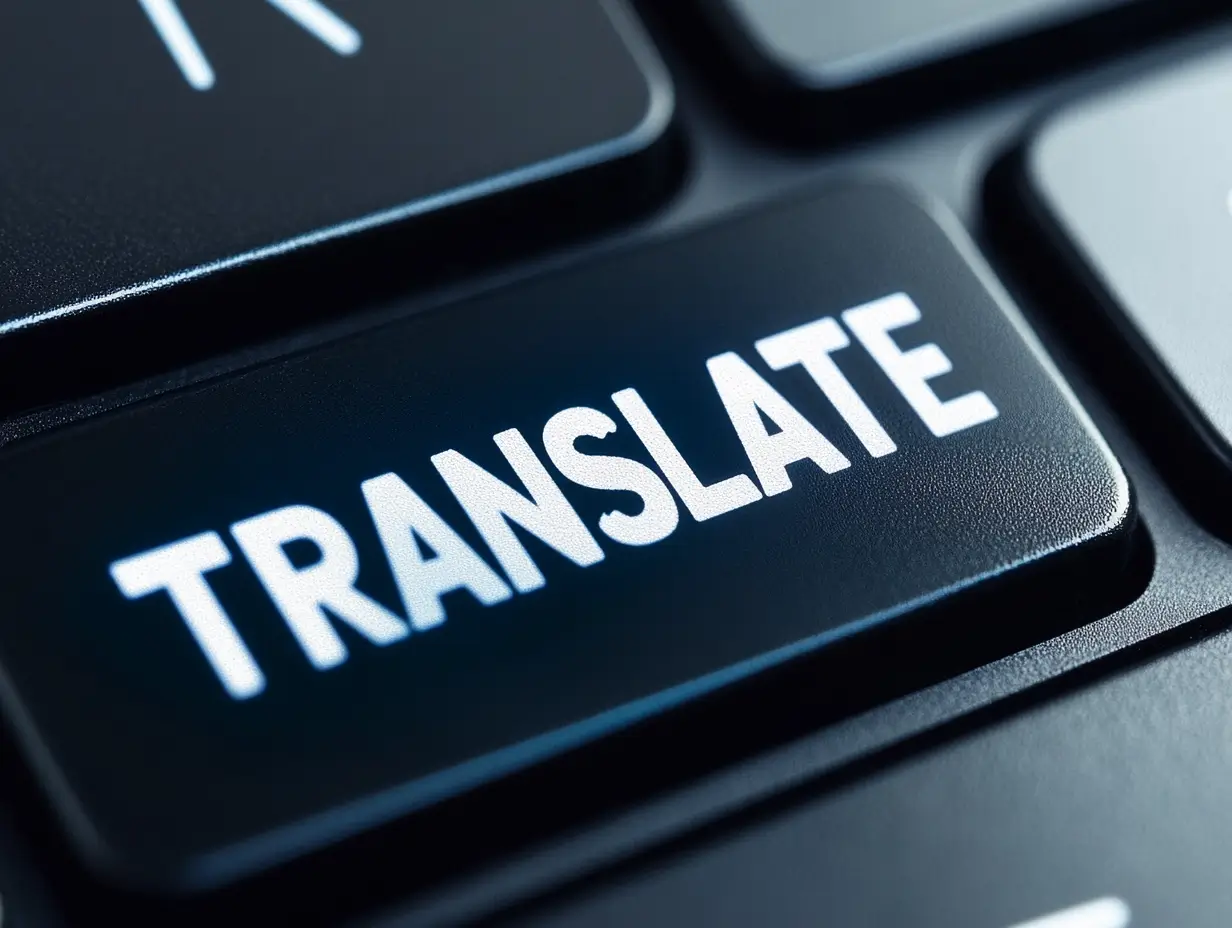 Näppäimistön painike, jossa lukee TRANSLATE.